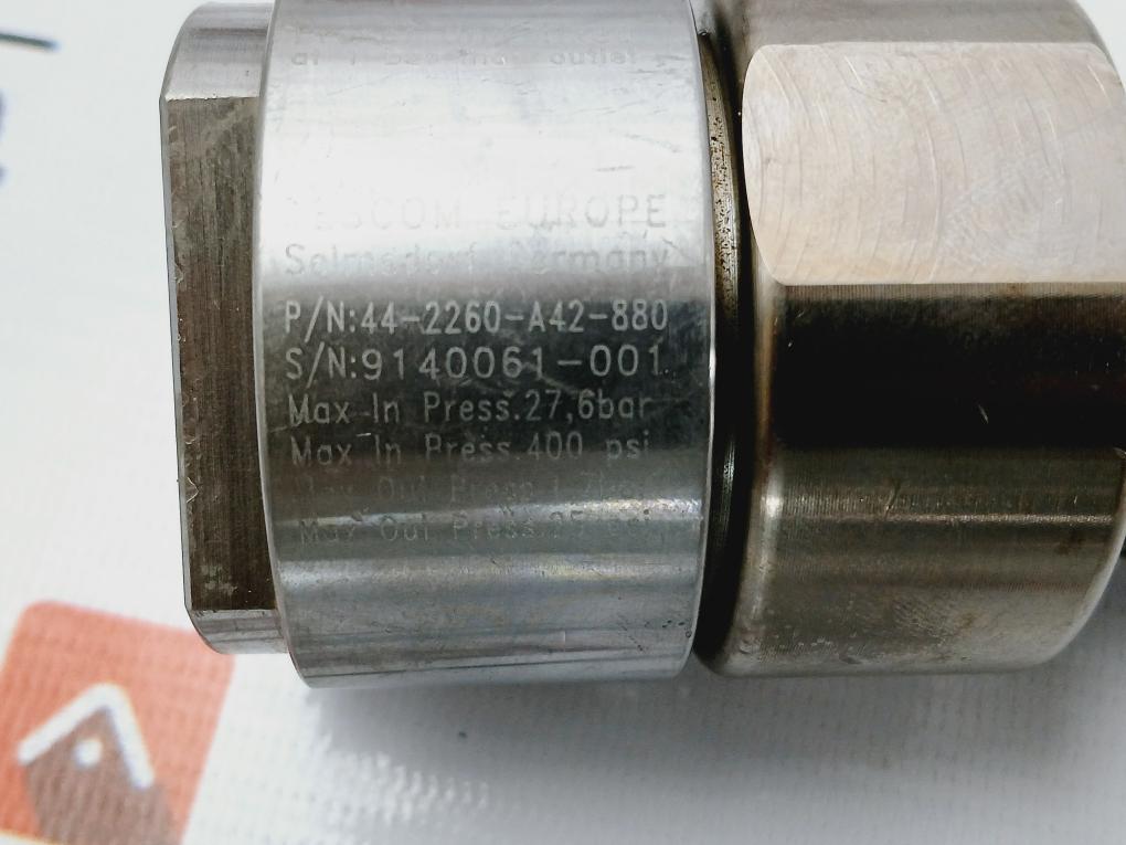 Tescom 44-2260-a42-880 Single Stage Regulator W/O Rotary Handle 400 Psi