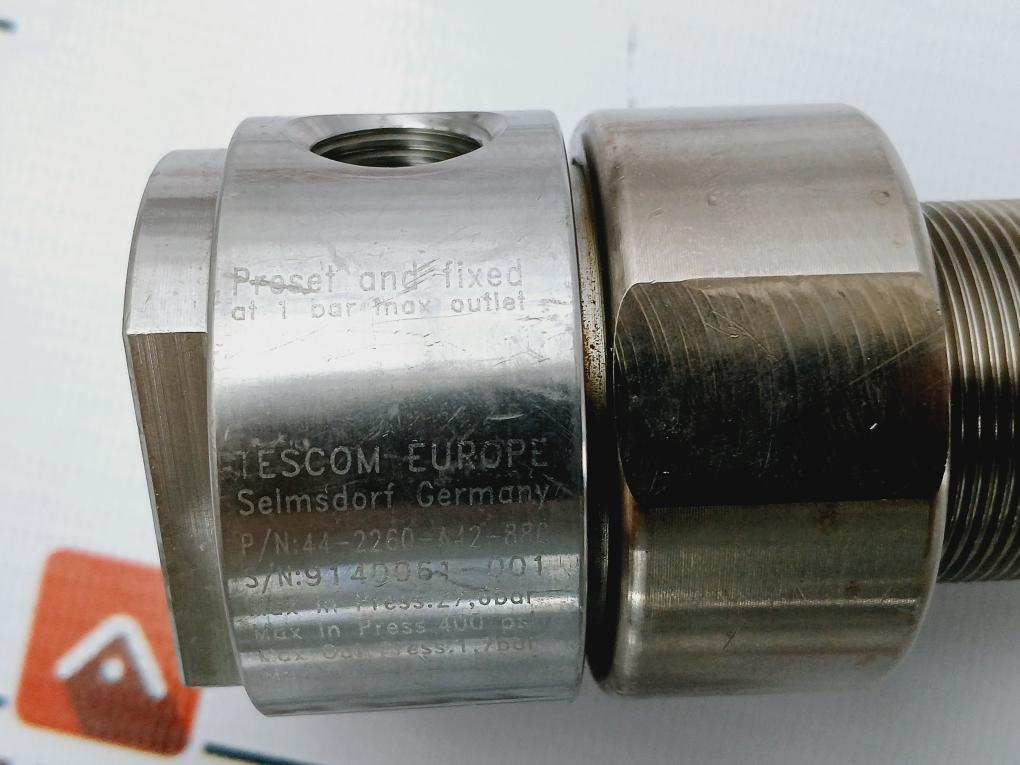 Tescom 44-2260-a42-880 Single Stage Regulator W/O Rotary Handle 400 Psi