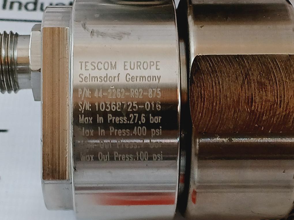 Tescom 44-2262-r92-875 Pressure Regulator, En837-1, 316l, Class 1.6