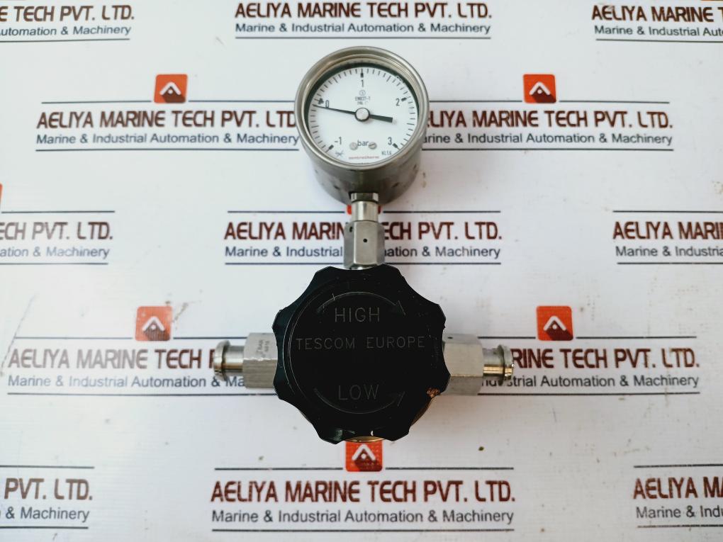 Tescom 44-3262hrw3-853 Pressure Regulator + Centrotherm En837-1 Pressure Gauge
