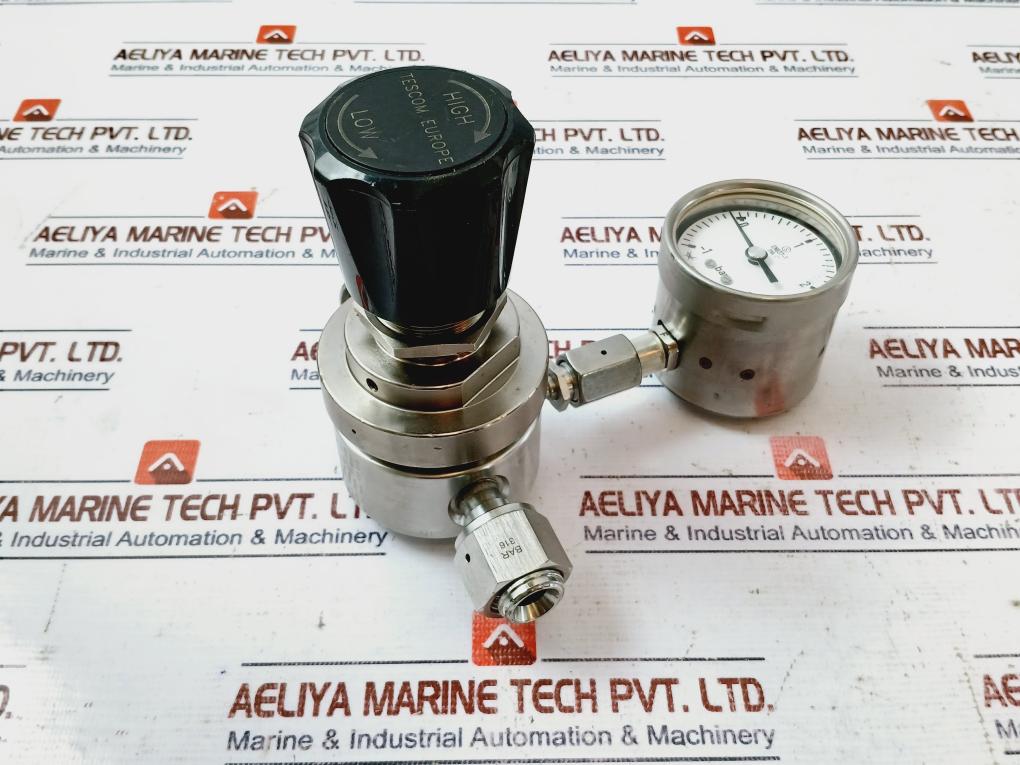 Tescom 44-3262hrw3-853 Pressure Regulator + Centrotherm En837-1 Pressure Gauge