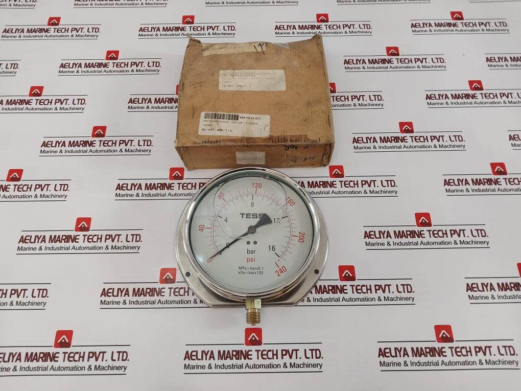 Tess 0-16 Bar Pressure Gauge 0-240 Psi 3/8