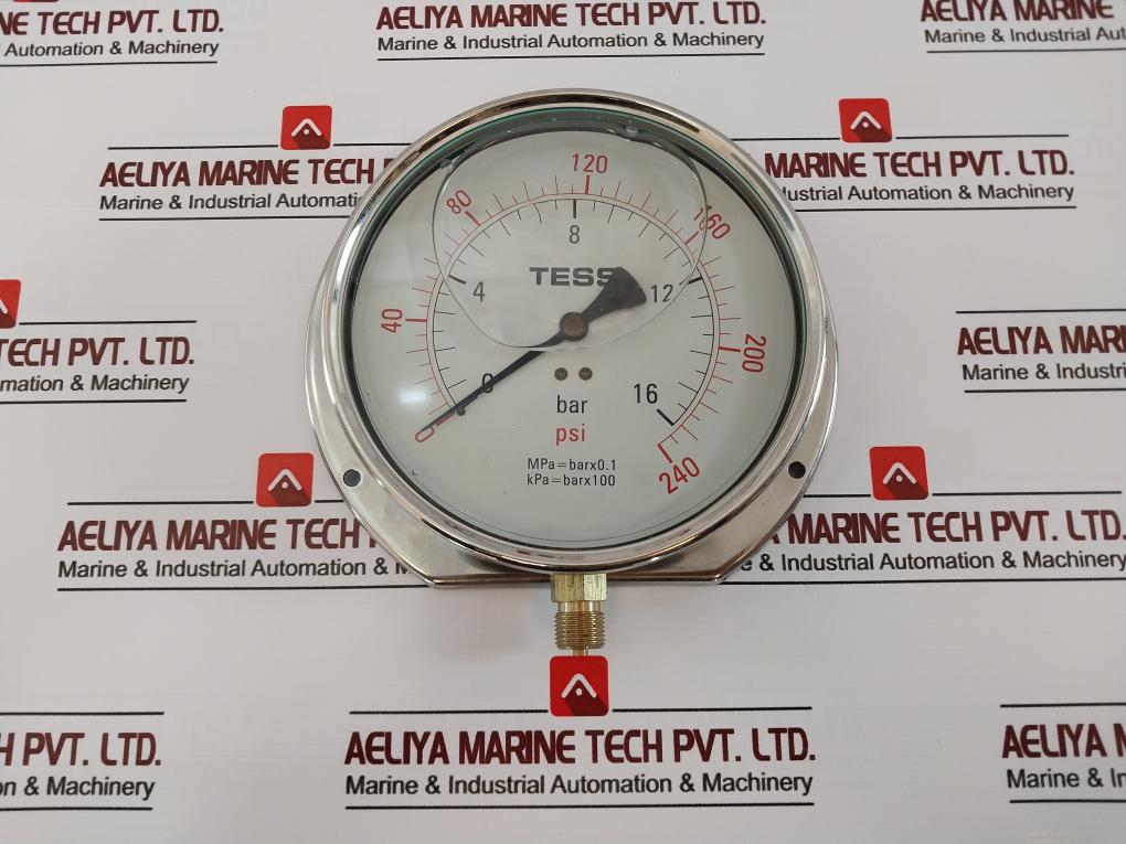 Tess 0-16 Bar Pressure Gauge 0-240 Psi 3/8" Osp