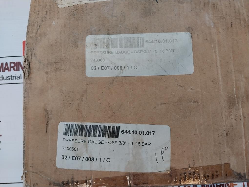 Tess 0-16 Bar Pressure Gauge 0-240 Psi 3/8" Osp