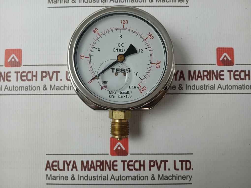 Tess En 837.1 Gly Gauge A, 100D 0 To 16 Bar 0 To 240 Psi