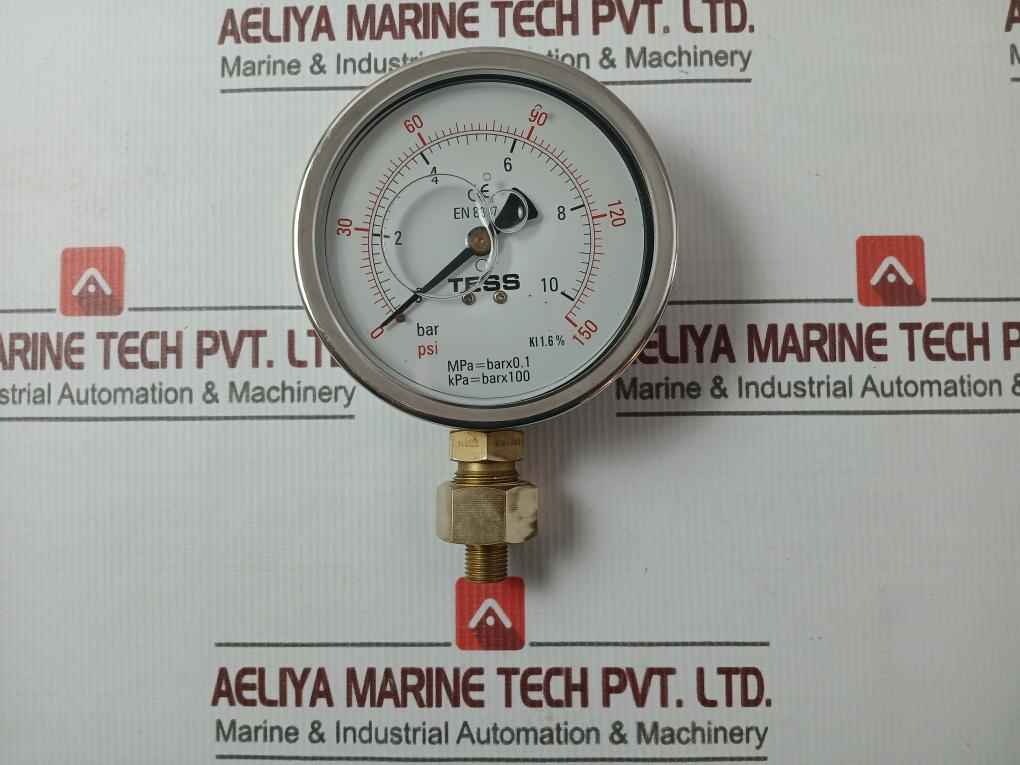 Tess En 837.1 Gly Pressure Gauge 1/2" Bsp, Bm 0-10 Bar 0-150 Psi