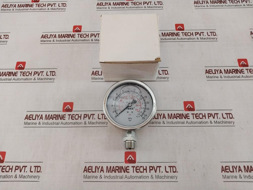 Tesz En 837.1 Pressure Gauge 0-350 Psi 0-25 Bar