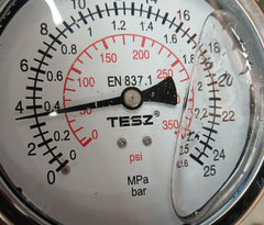 Tesz En 837.1 Pressure Gauge 0-350 Psi 0-25 Bar