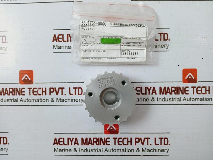 Tetra Pak 3601735 Aa Pulley 3601735-0000, 29-290707/9
