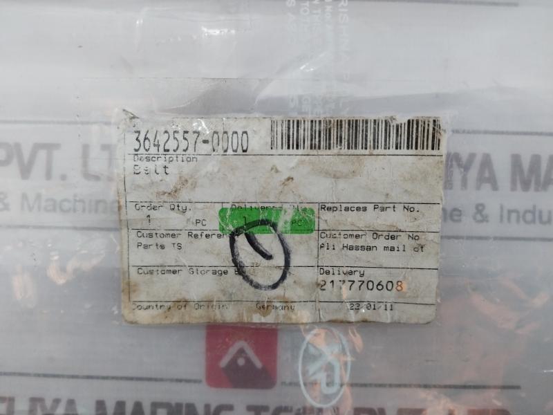 Tetra Pak 3642557-0000 Timing Belt 29-720199