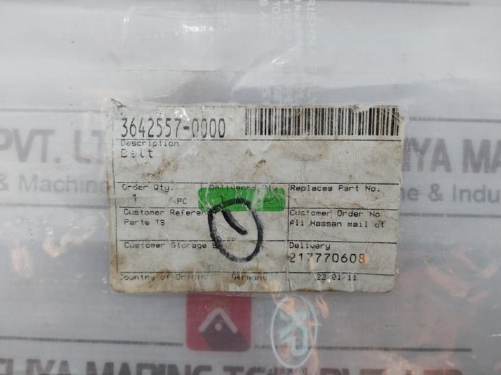 Tetra Pak 3642557-0000 Timing Belt 29-720199