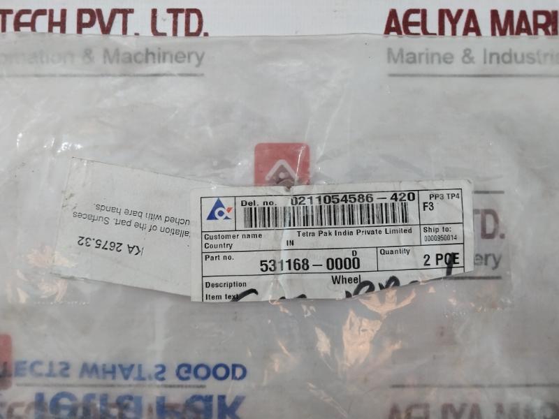 Tetra Pak 531168-0000 Plastic Guide/Roller Wheel Component Ka 2675.32