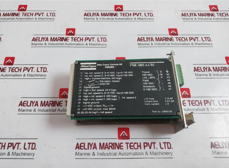 Tetra Pak Pme-1802-a-cd2 Motor Controller 90430-67 53N012A 230 Vac