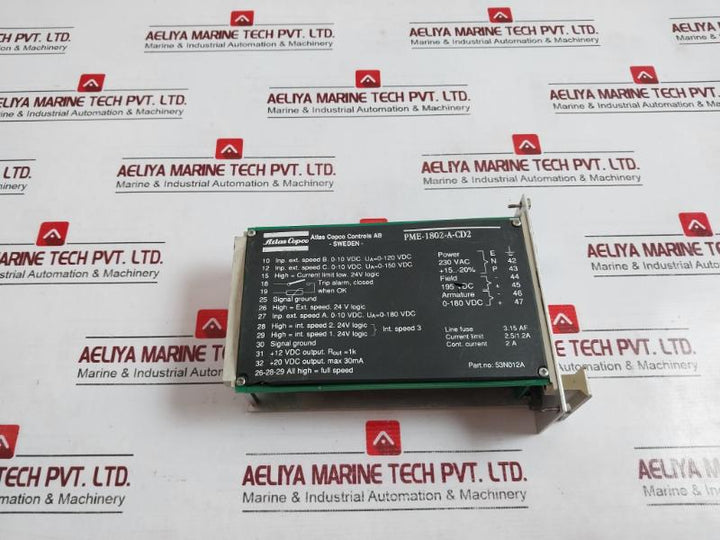Tetra Pak Pme-1802-a-cd2 Motor Controller Module 90430-67 53N012A 230 Vac