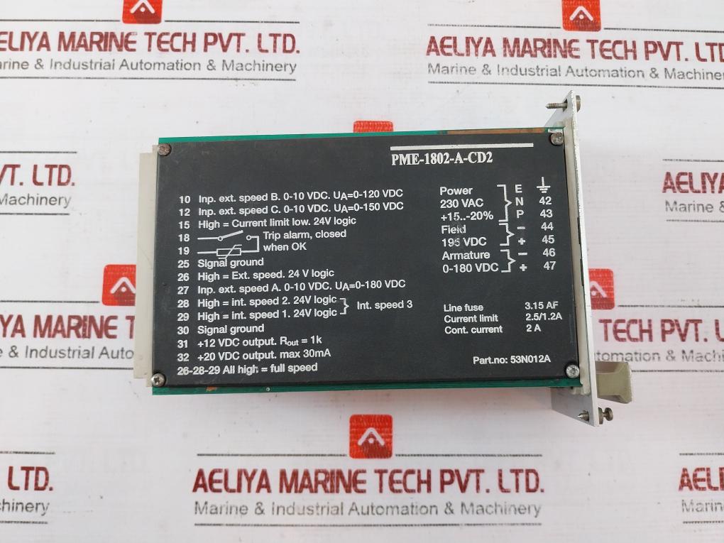 Tetra Pak Pme-1802-a-cd2 Power Supply Module 53n012a-0005 230vac 2a 180vdc