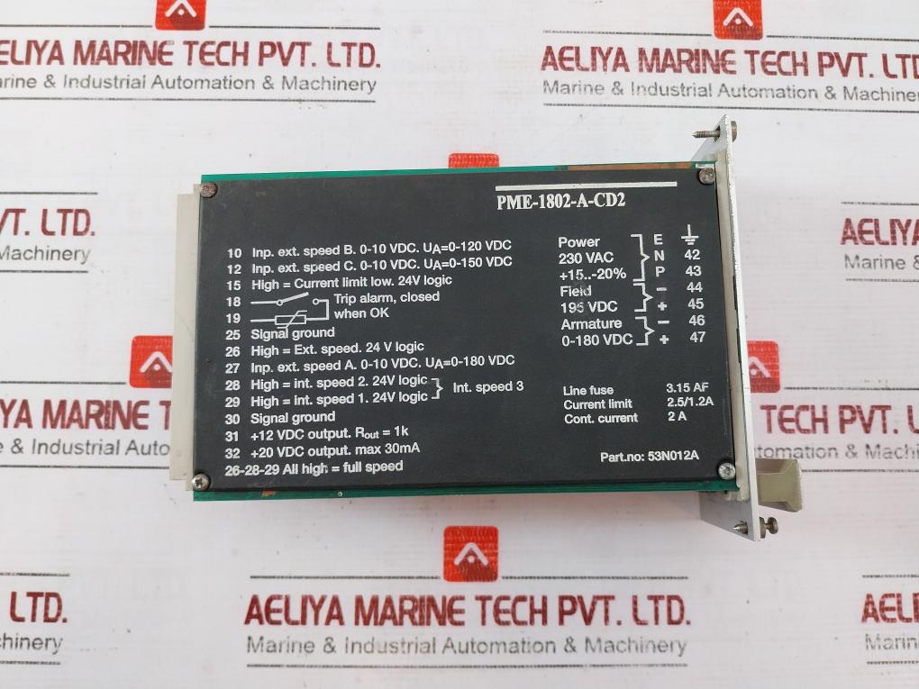 Tetra Pak Pme-1802-a-cd2 Power Supply Module 53N012A-0005 230Vac 2A 180Vdc