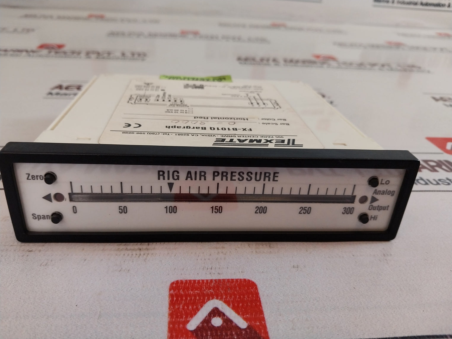 Texmate Fx-b101Q Rig Air Pressure Bargraph Meter 0-300 Rev.1