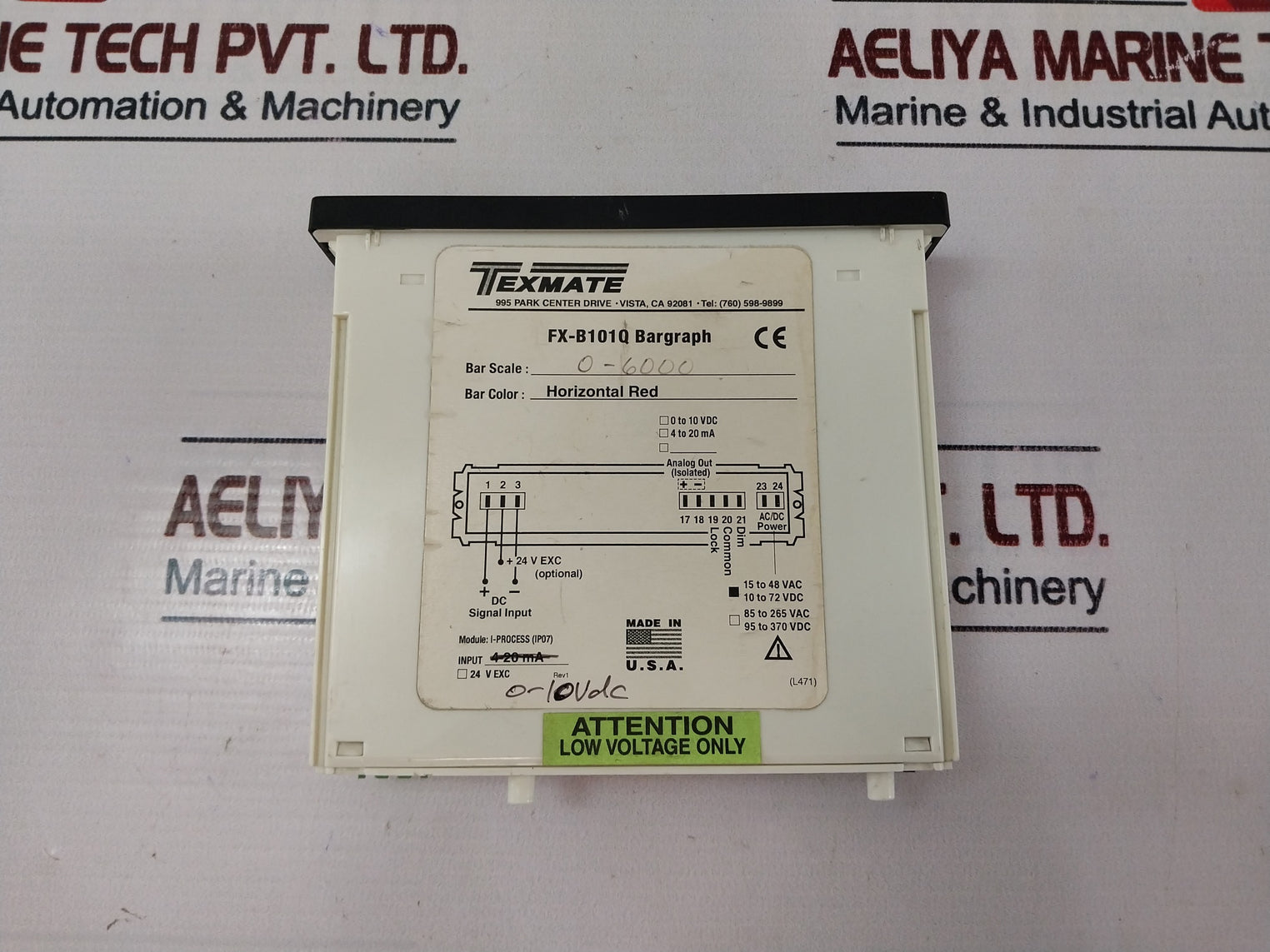 Texmate Fx-b101Q Bargraph Analog Outout I-process (Ip07) 0-10Vdc
