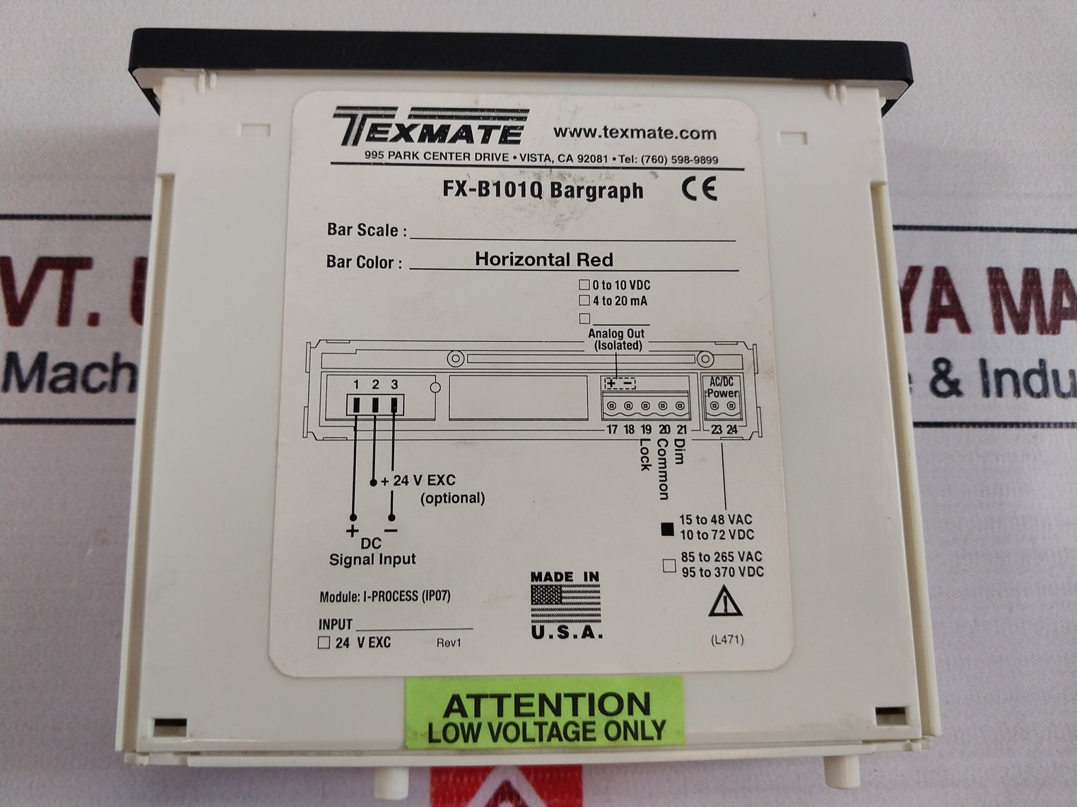Texmate Fx-b101Q Bargraph Meter 0-3000 Rev.1