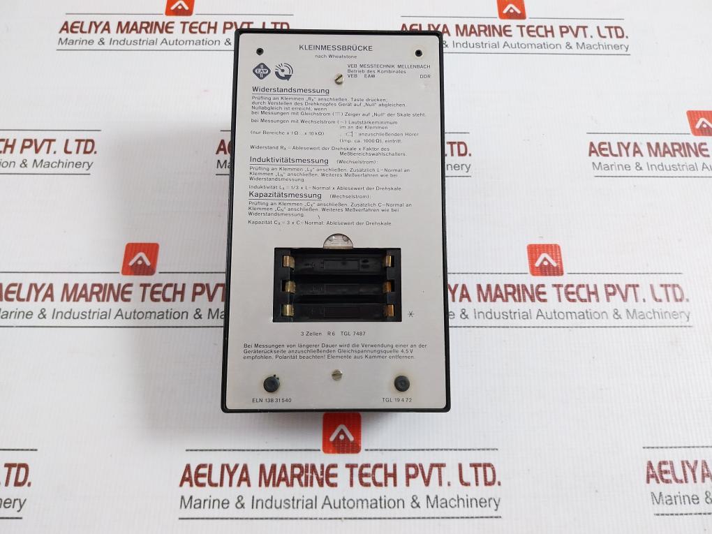 Tgl 7487 Wheatstone Bridge Veb Messtechnik