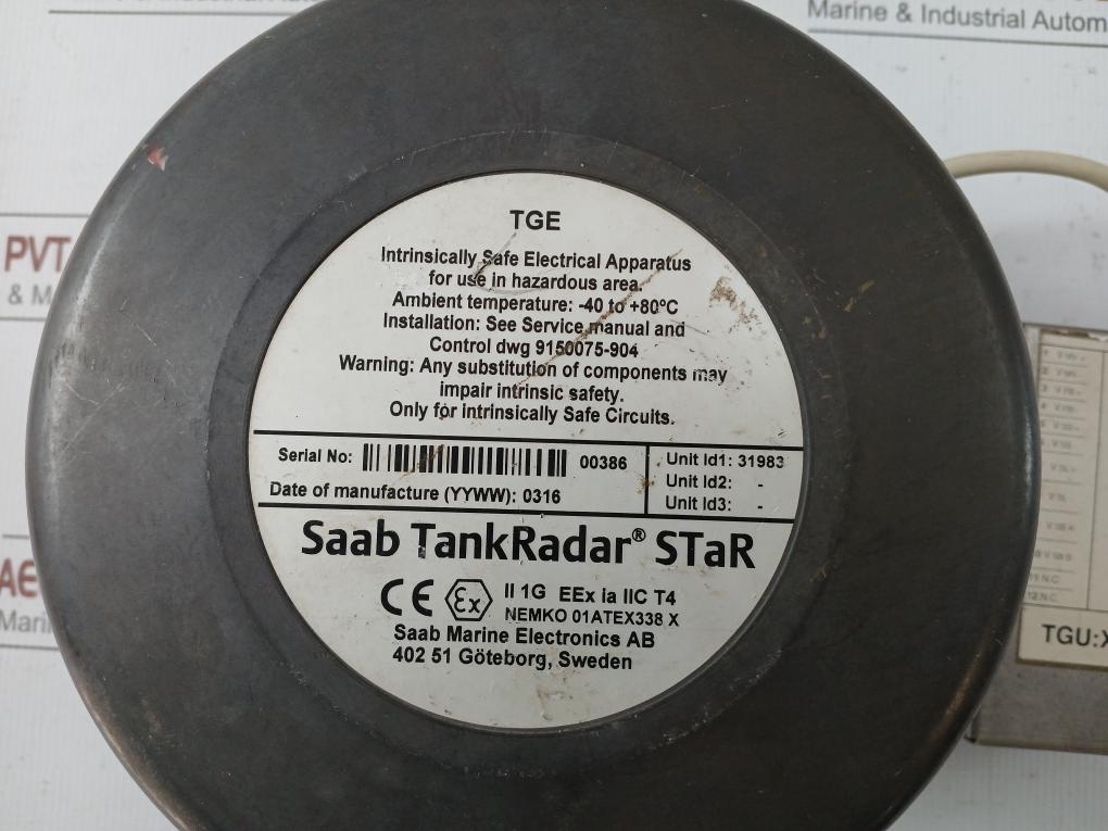 The Tank Level Radar -40 To +80°C Brand Saab Tankradar