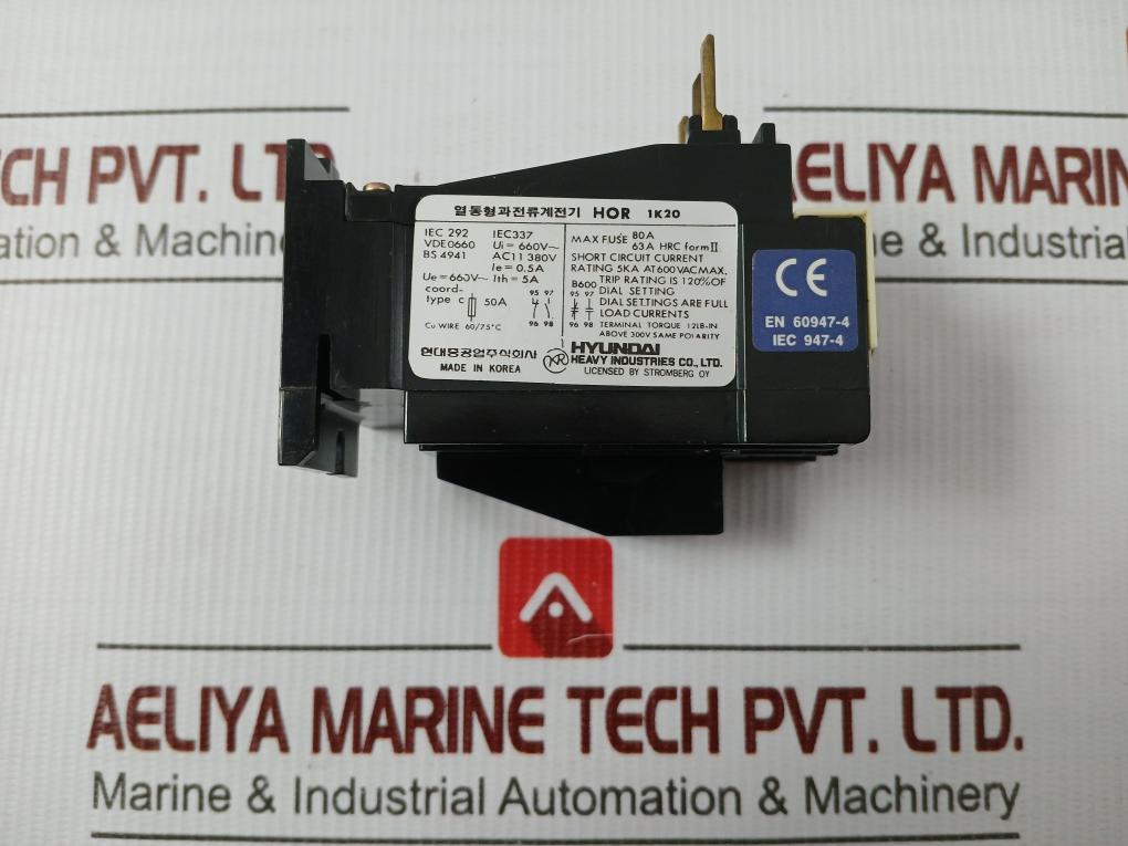 Thermal Overload Relay 600 Vac 0.5A Hyundai Hor 1K 20