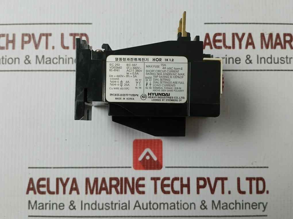 Thermal Overload Relay 660V/5A Hor 1K 1.2 Hyundai