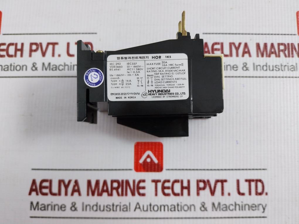 Thermal Overload Relay 660V 60/75°C Hyundai Hor 1K 5