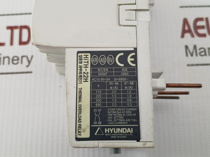 Thermal Overload Relay 690V/5A Hyundai Hith-22H