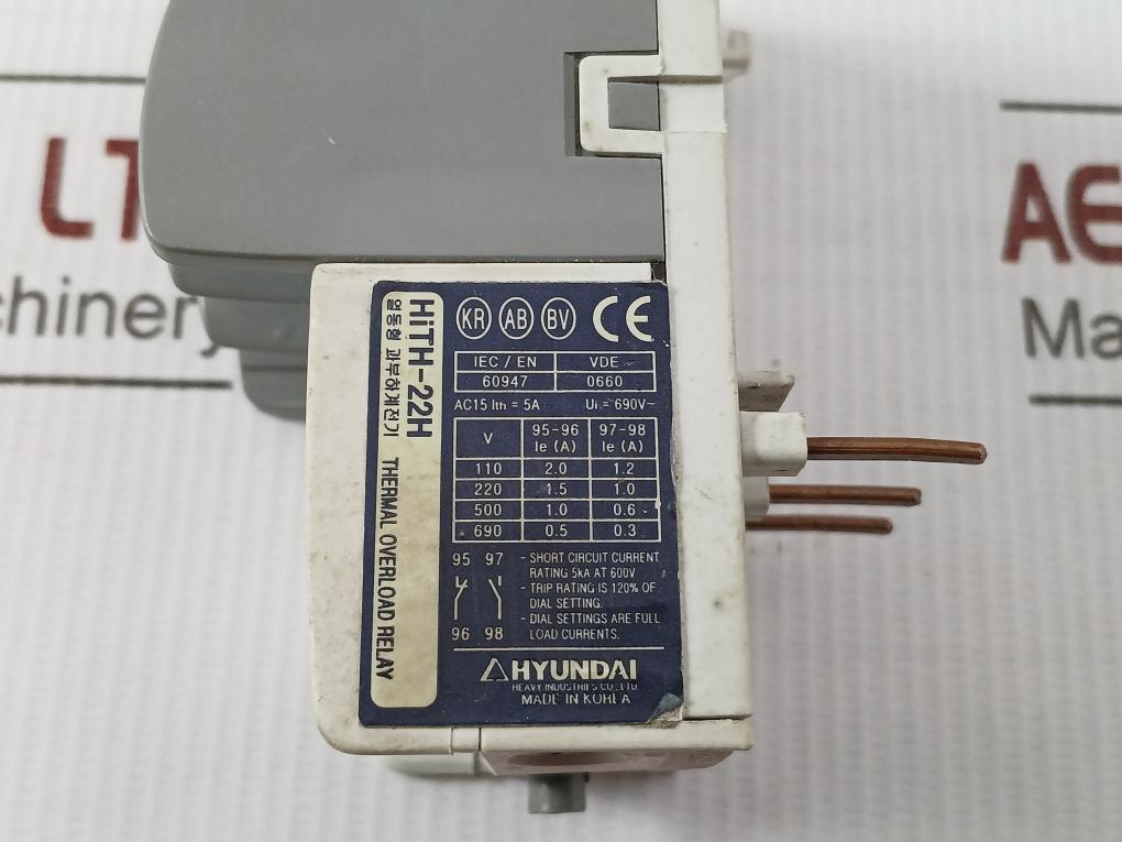 Thermal Overload Relay 690V/5A Hyundai Hith-22H