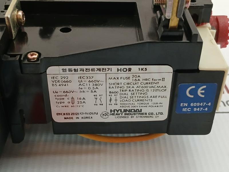 Thermal Overload Relay Hor 1L200 Hyundai 0.5A 660V