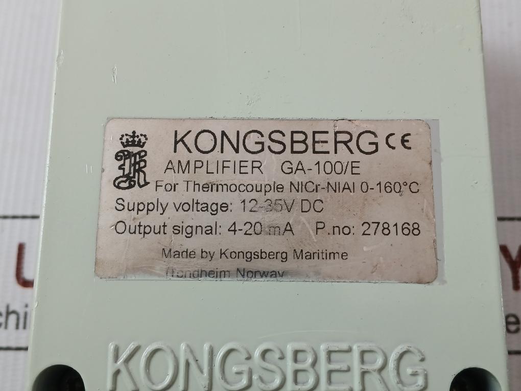 Thermocouple Amplifier Connection Box 12-35V Dc Kongsberg Ga-100/E