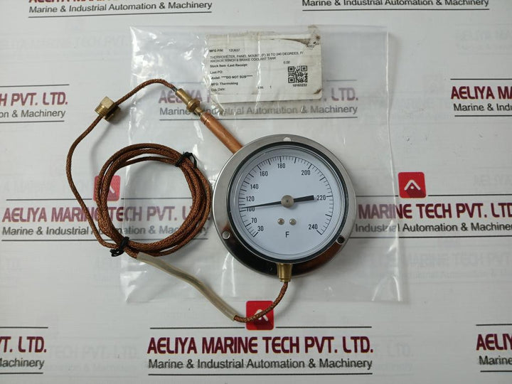 Thermoking 12U637 Analog Panel Mount Thermometer For 30 To 240 Degrees