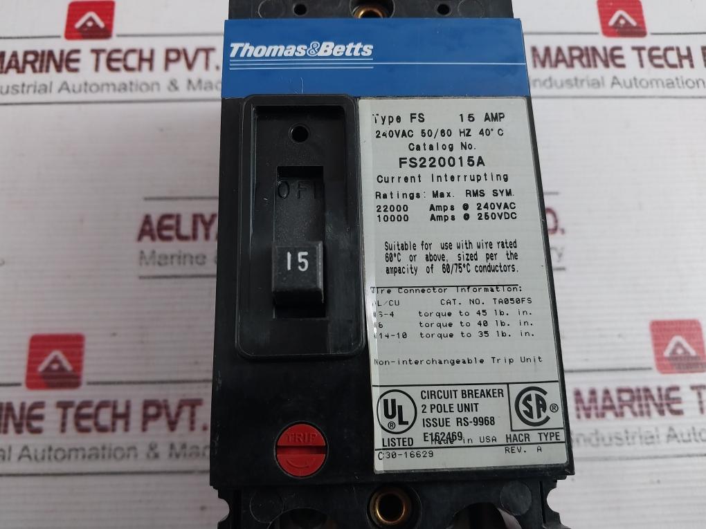 Thomas & Betts Fs220015A Circuit Breaker Ta050Fs Rev A
