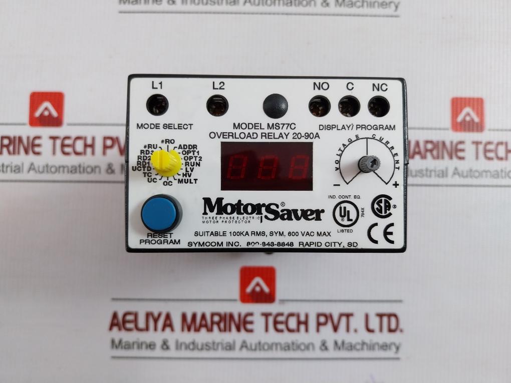 Three Phase Electric Motor Protector Relay 120-240Vac Symcom Ms77C