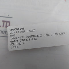Threebond Gasket For Main Lo Pump (Fixed)