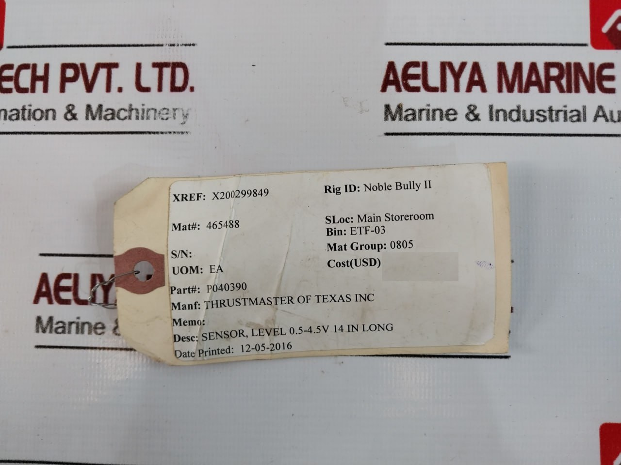 Thrustmaster P040390 Level Sensor 0.5-4.5V, 14 In Long, 3/4