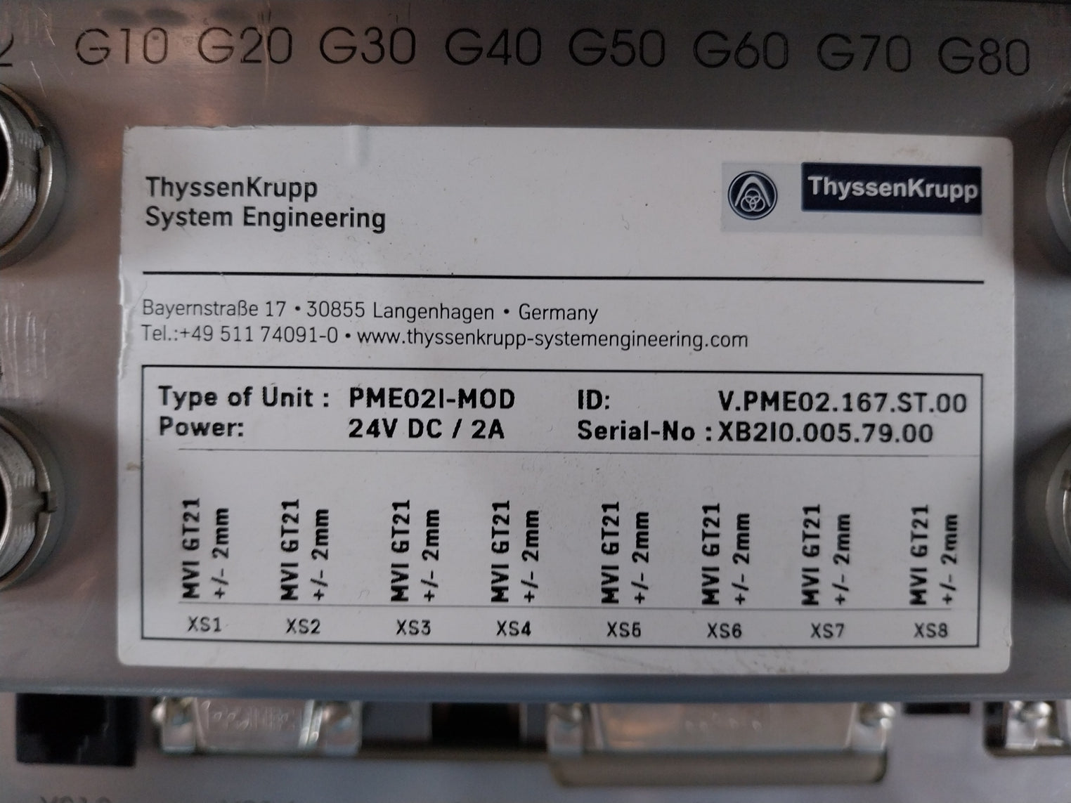Thyssenkrupp Pme02I-mod System Engineering Egm V.Pme02.167.St.00 24V Dc