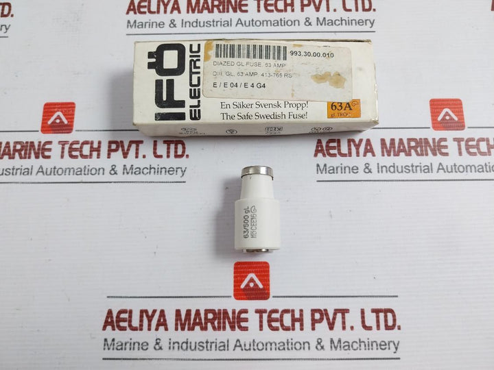Time Lag Diazed Fuse Link By Ifo Electric Cee16 - 63A 500V (1 Box = 5 Pcs)