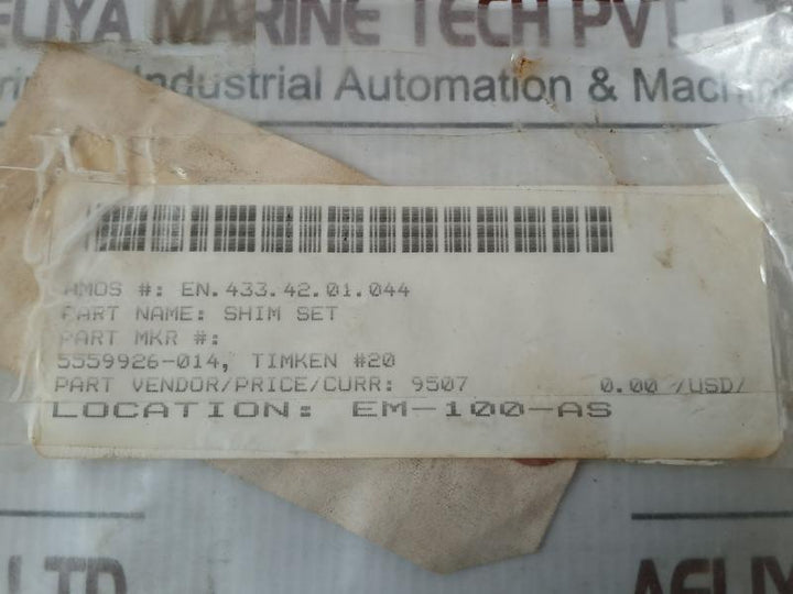 Timken Gearbox Spacer Shim Set Sku: 202041