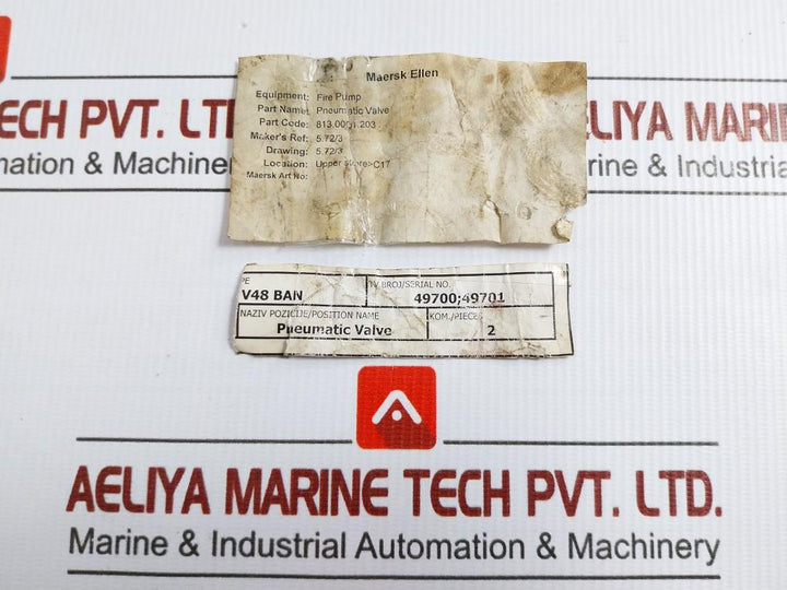 Tio Pnevmatika Pneumatic Valve 734 00 0001