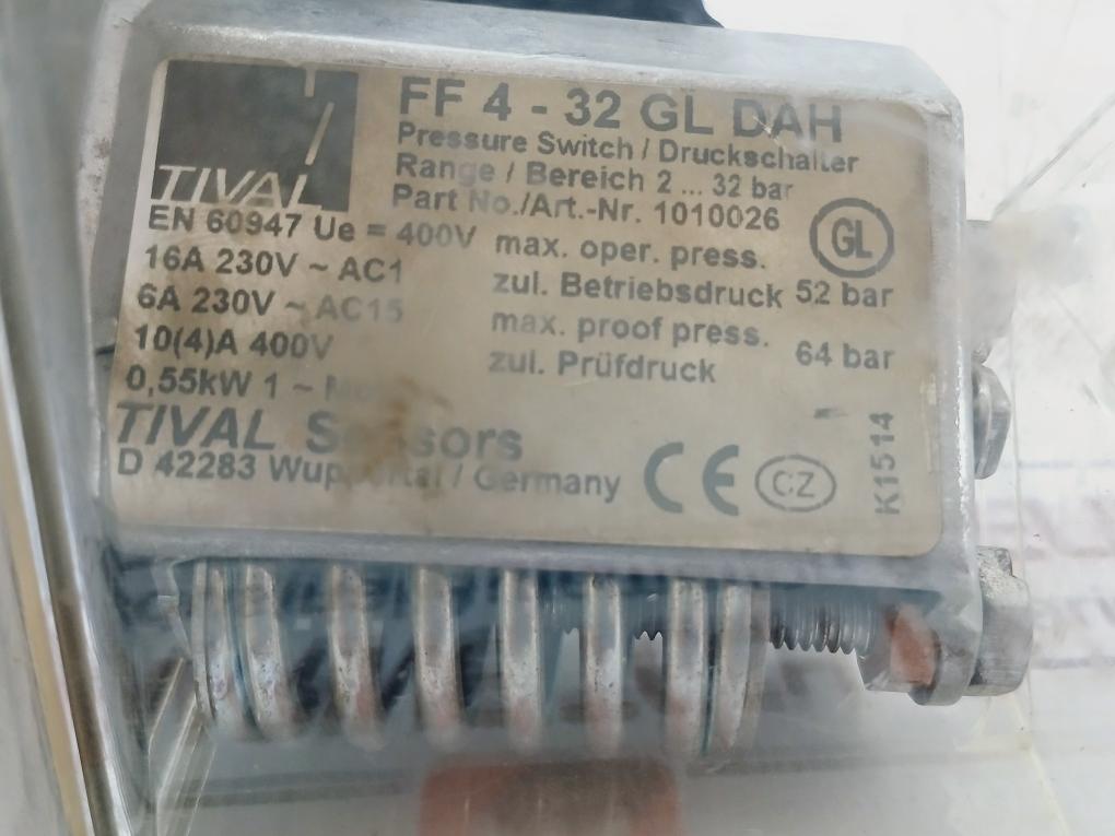 Tival Ff4-32Gl Dah Pressure Switch 1010026 16A 230V