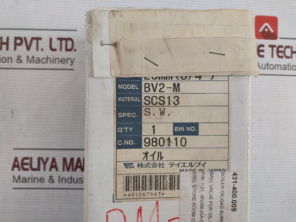 Tlv Bv2-m Ball Valve For Steam Side 491067947 Scs13 431-400.009