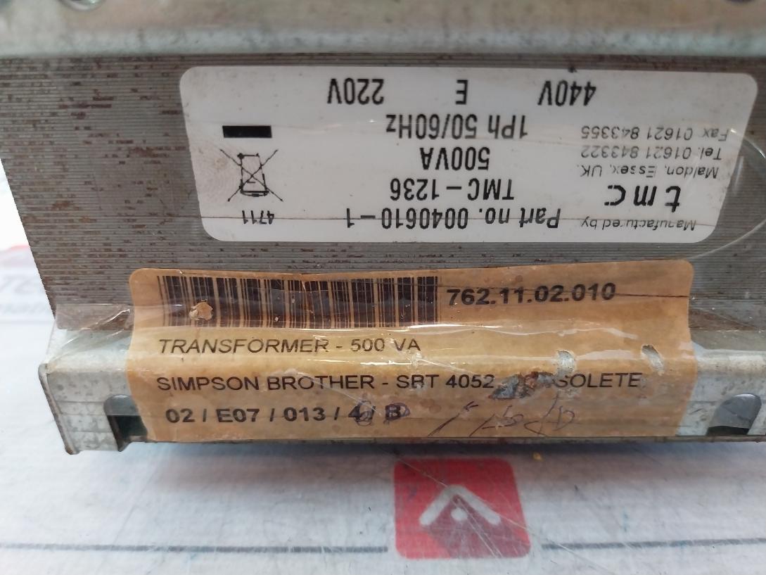 Tmc 0040610-1 Power Transformer 1Ph 50/60Hz 440V 220V 500Va