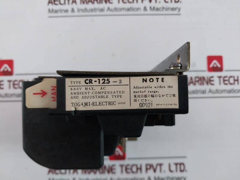 Togami-electric Cr-125-3 Overload Relay 600V Np-11334A-5A 110-150 A(Rc)
