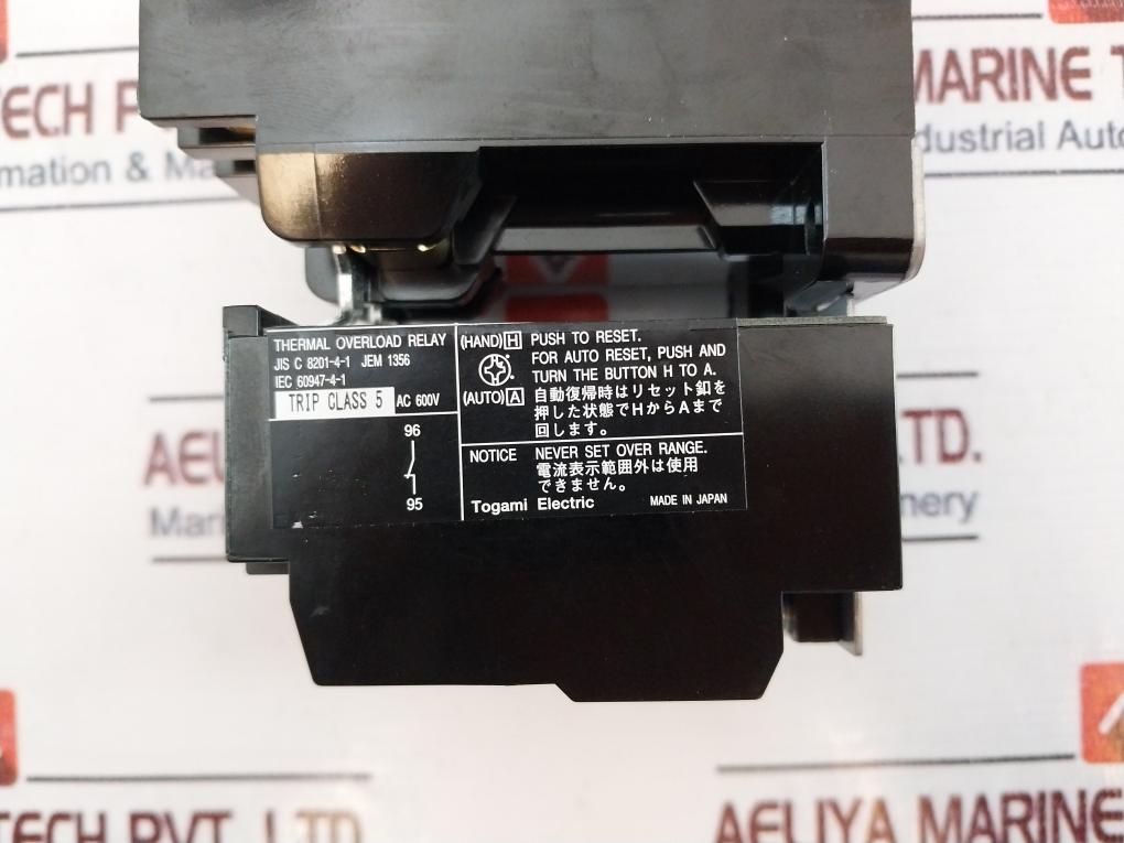 Togami Clk-35Jt-p12C Magnetic Contactor With Tj-35-s50 Thermal Overload Relay