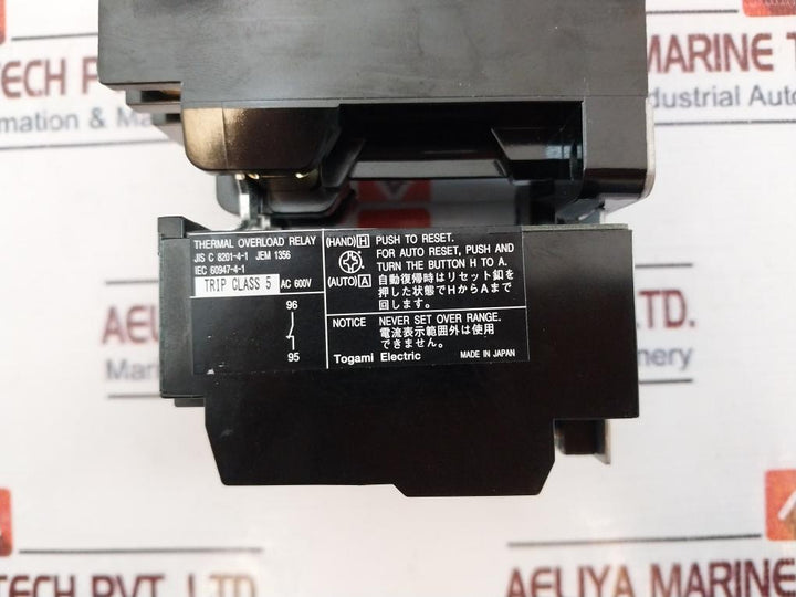 Togami Clk-35Jt-p12C Magnetic Contactor With Tj-35-s50 Thermal Overload Relay