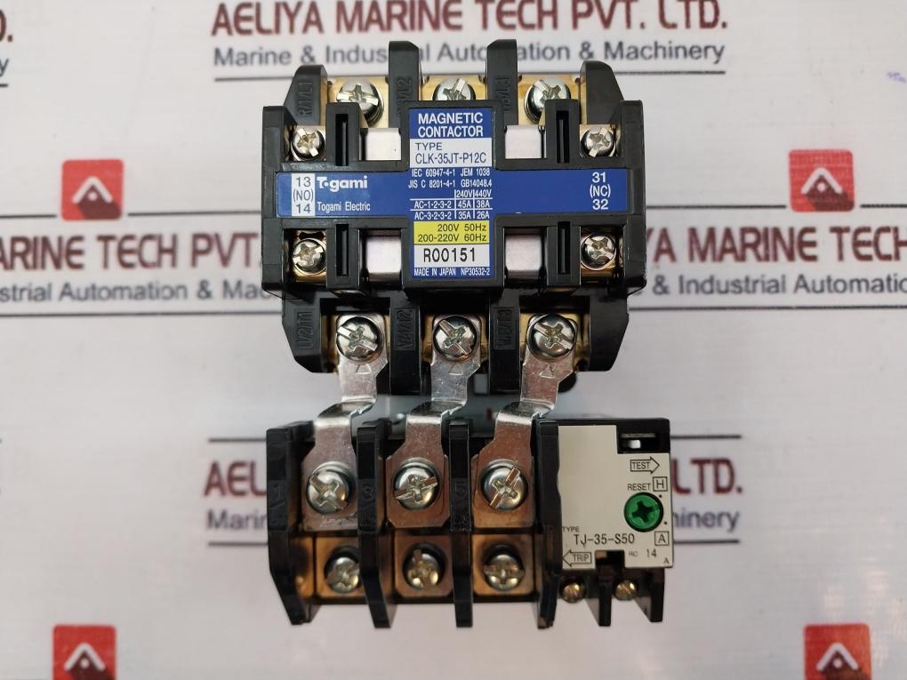 Togami Clk-35Jt-p12C Magnetic Contactor With Tj-35-s50 Thermal Overload Relay