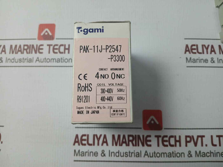 Togami Electric Pak-11J-p2547-p3300 Magnetic Contactor 380-400V 50Hz 20A