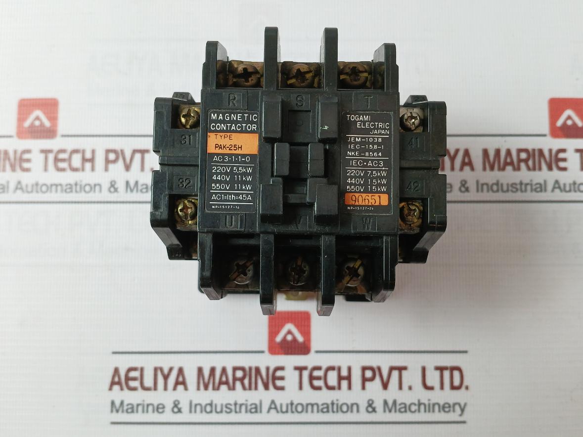 Togami Electric Pak-25H Magnetic Contactor 45A 100V 50Hz 100-110V 60Hz Jem-1038